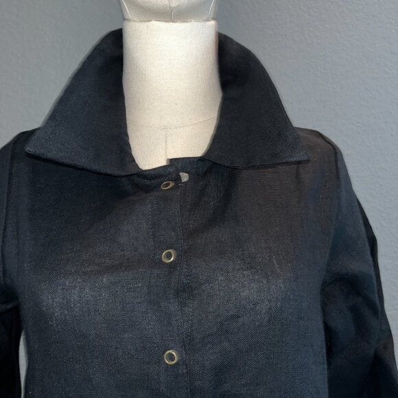 CONSCIOUS CLOTHING REVOLUTION SHIRT DRESS - BLACK - MADE IN MICHIGAN - LINEN - S - Picture 3 of 10